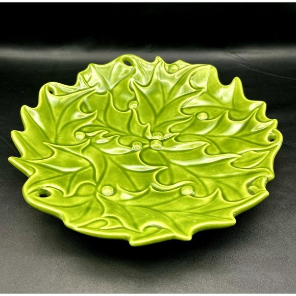 Dining Vtg 1973 Handmade Holland Mold Ceramic Holly Leaf Pattern